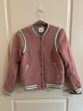 Parker - Pink Varsity Letterman Style Jacket Sz S, Wool